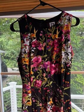 Anne Klein Black Floral Sleeveless dress